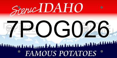 7POG026 Idaho License Plate
