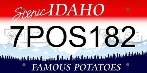 7POS182 Idaho License Plate