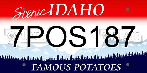 7POS187 Idaho License Plate