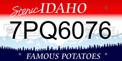 7PQ6076 Idaho License Plate
