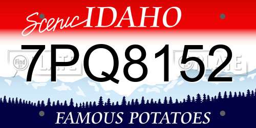 7PQ8152 Idaho License Plate