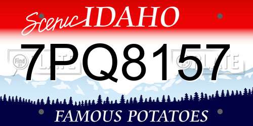 7PQ8157 Idaho License Plate