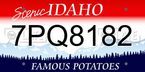 7PQ8182 Idaho License Plate
