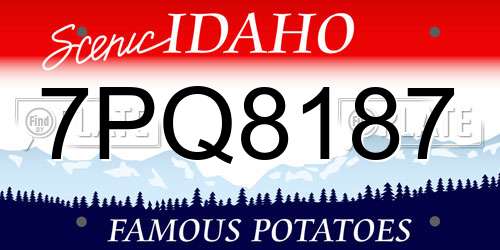 7PQ8187 Idaho License Plate