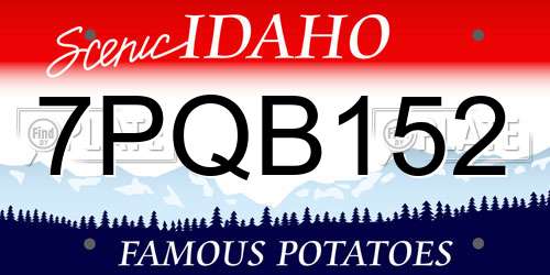 7PQB152 Idaho License Plate