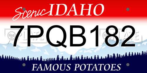 7PQB182 Idaho License Plate