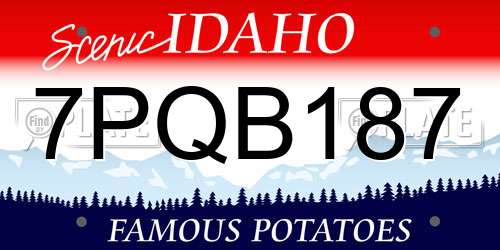 7PQB187 Idaho License Plate