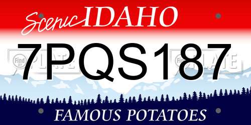 7PQS187 Idaho License Plate