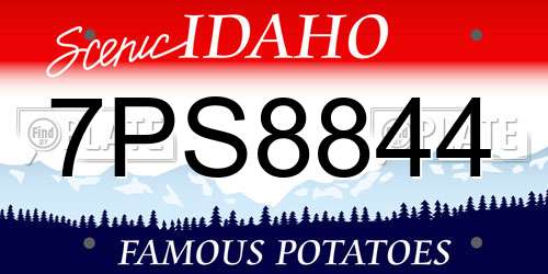 7PS8844 Idaho License Plate