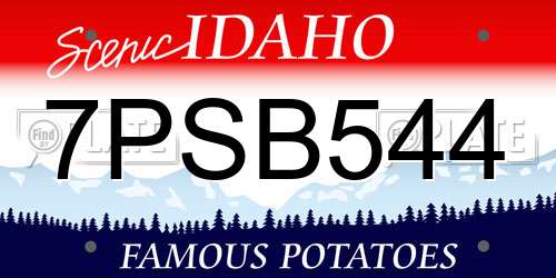 7PSB544 Idaho License Plate