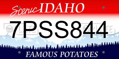 7PSS844 Idaho License Plate
