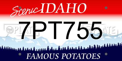 7PT755 Idaho License Plate