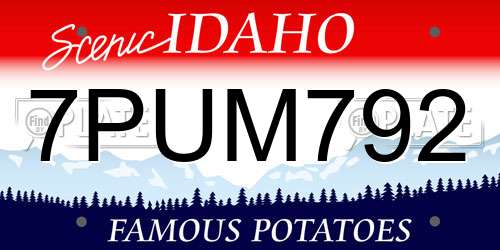 7PUM792 Idaho License Plate