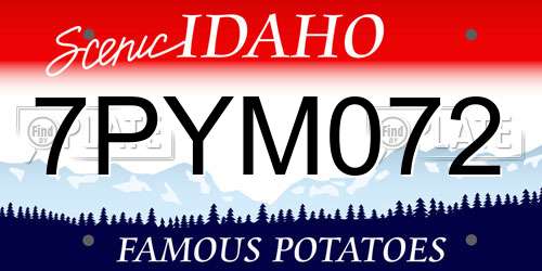 7PYM072 Idaho License Plate