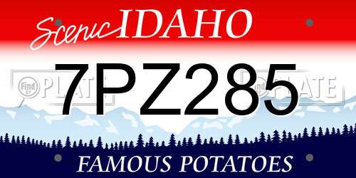 7PZ285 Idaho License Plate