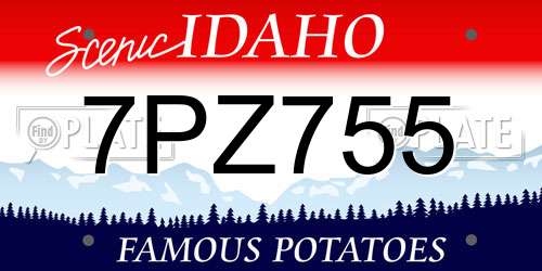 7PZ755 Idaho License Plate