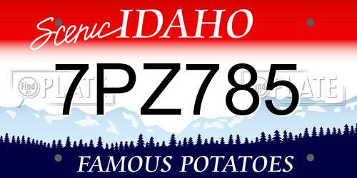 7PZ785 Idaho License Plate