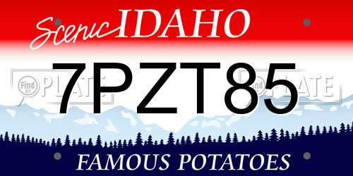 7PZT85 Idaho License Plate