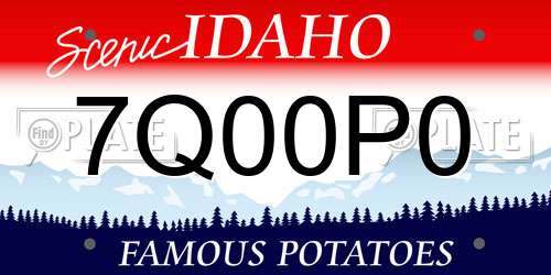 7Q00P0 Idaho License Plate