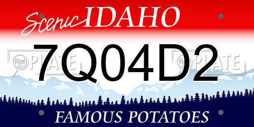 7Q04D2 Idaho License Plate