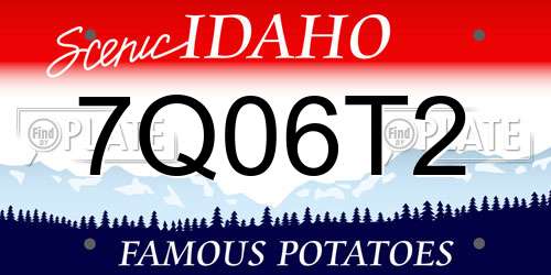 7Q06T2 Idaho License Plate