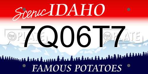 7Q06T7 Idaho License Plate