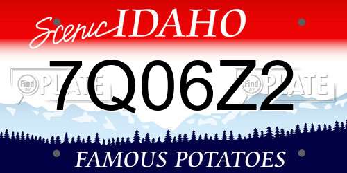 7Q06Z2 Idaho License Plate