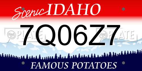7Q06Z7 Idaho License Plate