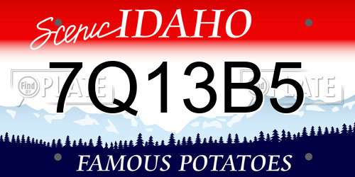 7Q13B5 Idaho License Plate