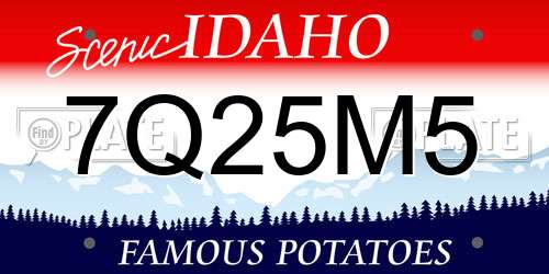 7Q25M5 Idaho License Plate