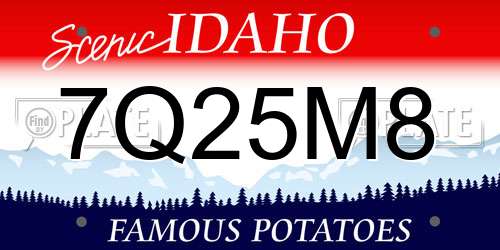 7Q25M8 Idaho License Plate