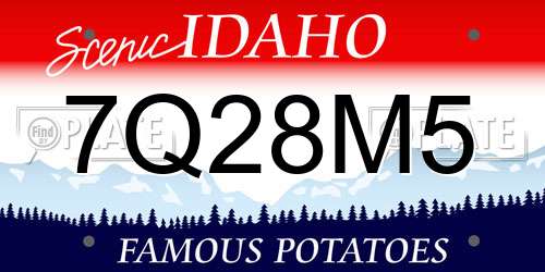 7Q28M5 Idaho License Plate