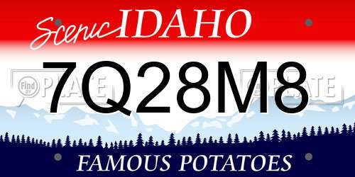 7Q28M8 Idaho License Plate