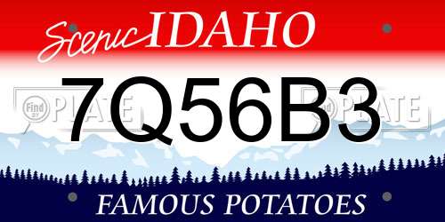 7Q56B3 Idaho License Plate