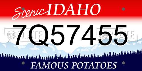 7Q57455 Idaho License Plate
