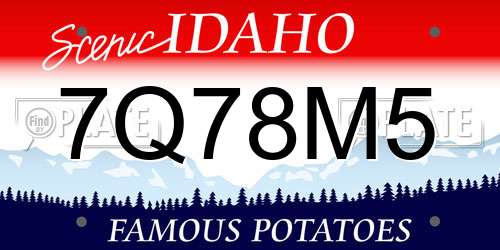 7Q78M5 Idaho License Plate