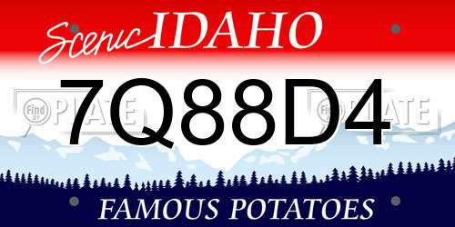7Q88D4 Idaho License Plate