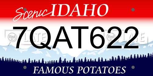 7QAT622 Idaho License Plate
