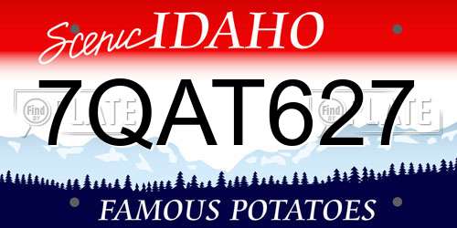 7QAT627 Idaho License Plate