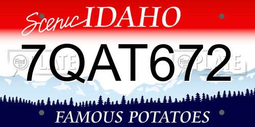7QAT672 Idaho License Plate