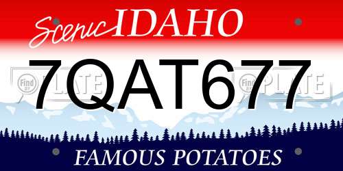7QAT677 Idaho License Plate