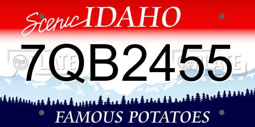 7QB2455 Idaho License Plate