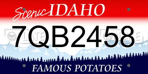 7QB2458 Idaho License Plate