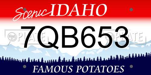 7QB653 Idaho License Plate