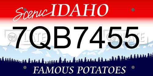 7QB7455 Idaho License Plate