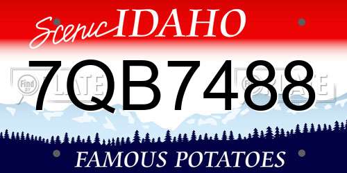 7QB7488 Idaho License Plate