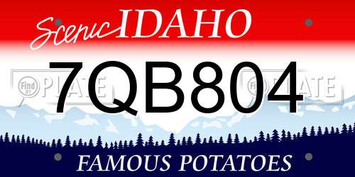 7QB804 Idaho License Plate
