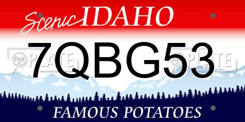7QBG53 Idaho License Plate