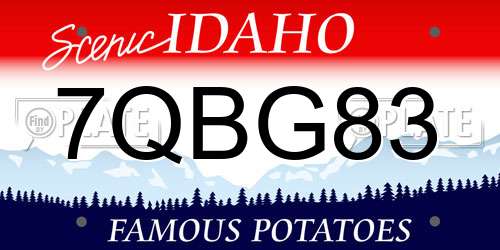 7QBG83 Idaho License Plate