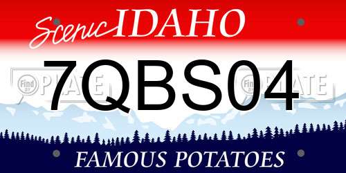 7QBS04 Idaho License Plate